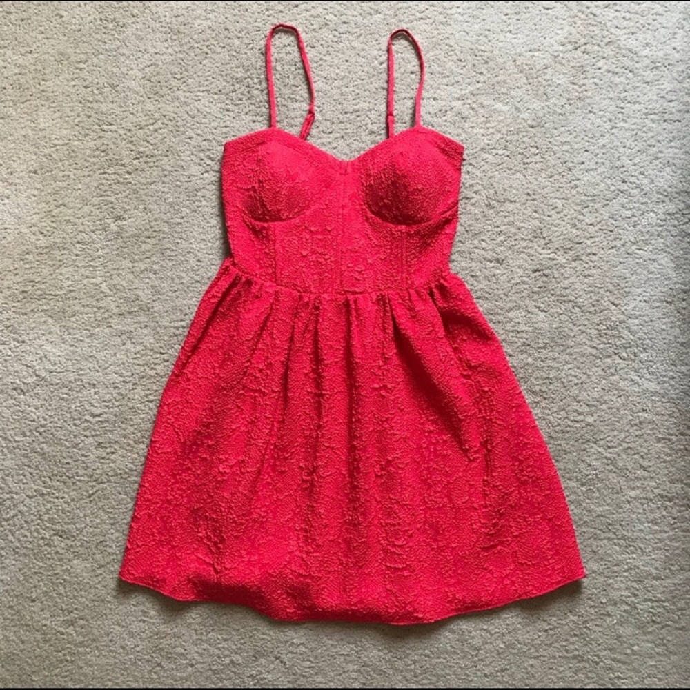 BAR III Coral Fit and Flare Dress - Picture 3 of 8